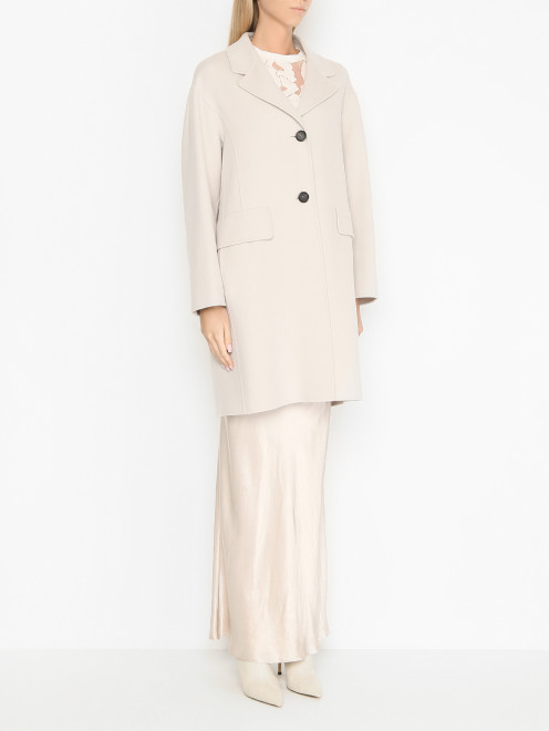Однотонное пальто из шерсти Max Mara - МодельВерхНиз