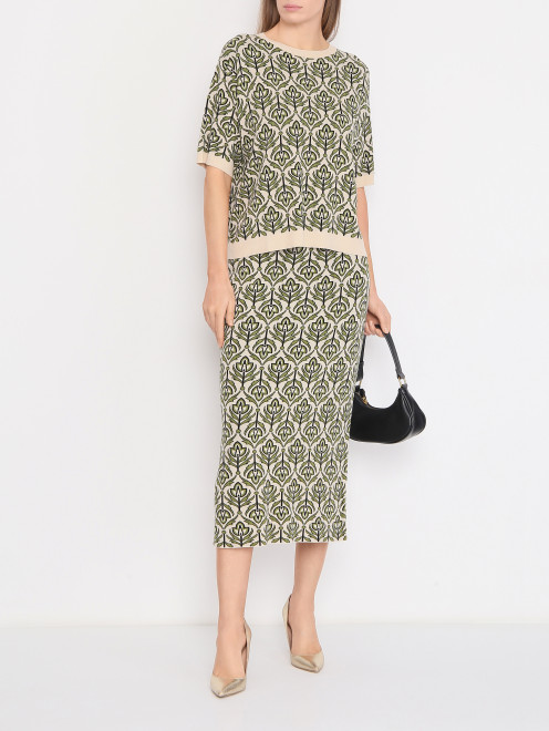 Юбка трикотажная с узором Weekend Max Mara - МодельОбщийВид