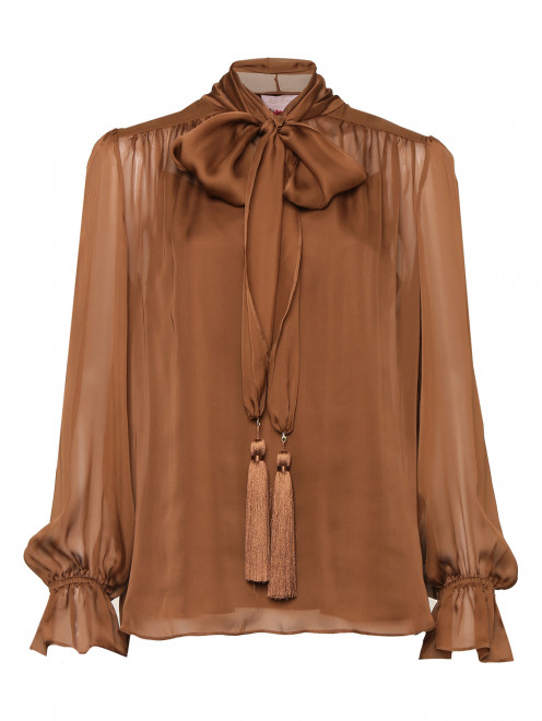 Блуза из шелка с кисточками Luisa Spagnoli - Общий вид