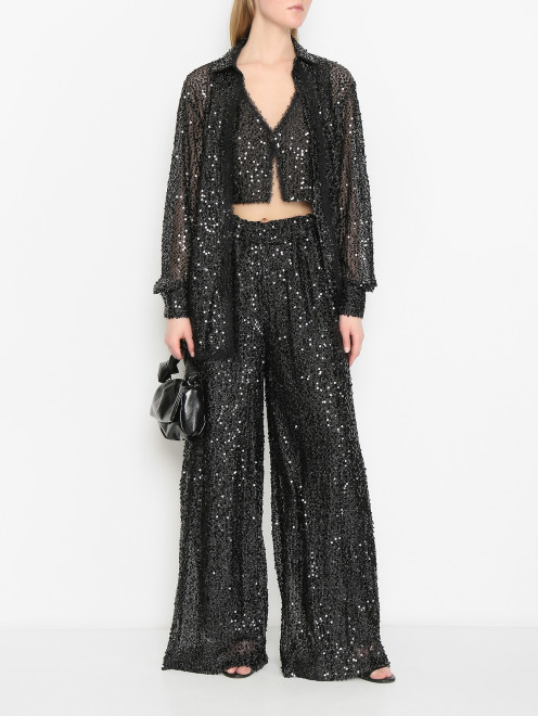 Укороченный топ декорированный пайетками Ermanno Scervino - МодельОбщийВид