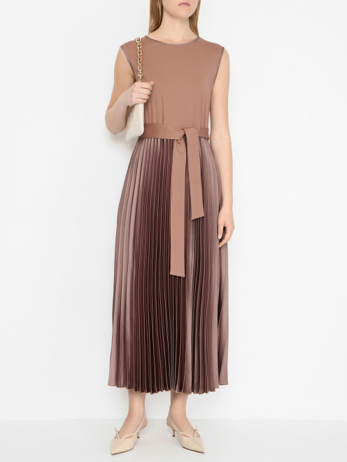 Платье-миди с юбкой гофрэ Weekend Max Mara - МодельОбщийВид