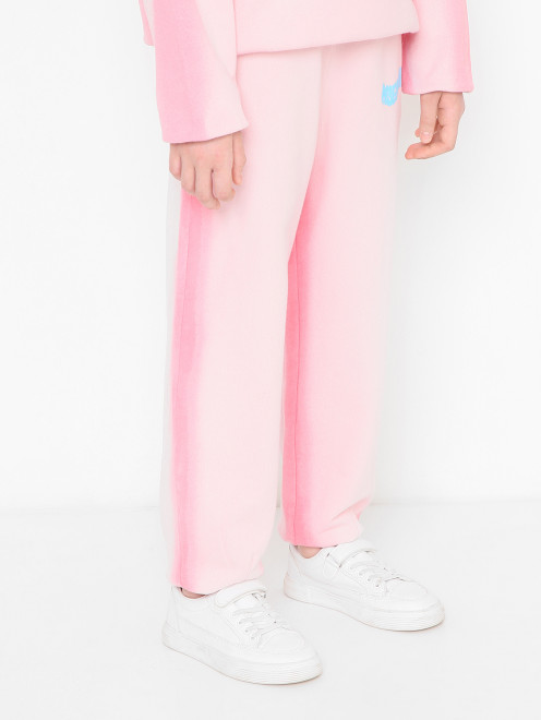 Брюки из хлопка с принтом MSGM - МодельВерхНиз