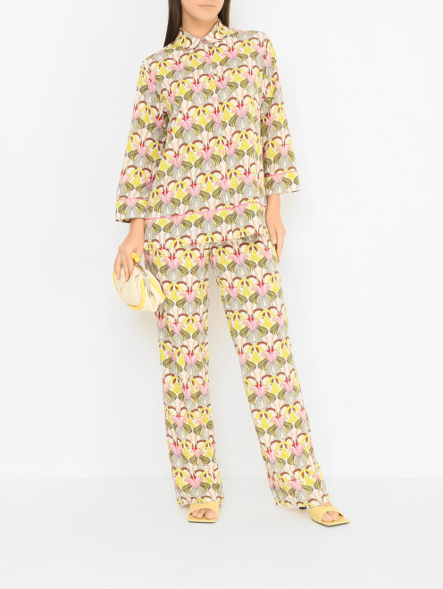 Блуза с цветочным узором Marina Rinaldi - МодельОбщийВид