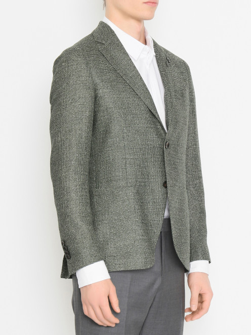 Пиджак из смешанной шерсти с узором LARDINI - МодельВерхНиз