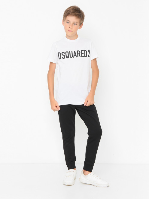 Футболка из хлопка с логотипом Dsquared2 - МодельОбщийВид