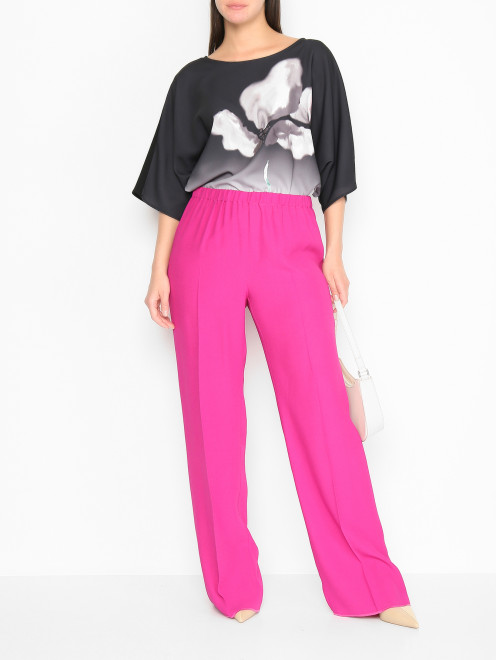 Блуза с короткими рукавами и узором Marina Rinaldi - МодельОбщийВид
