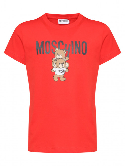 Футболка из хлопка с принтом Moschino - Общий вид