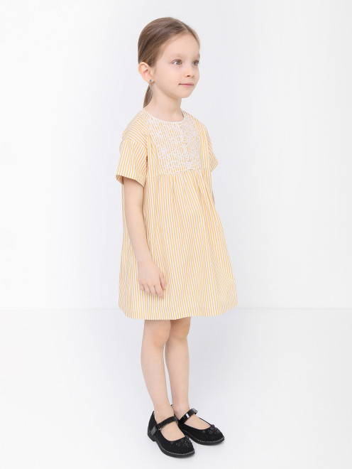 Платье из хлопка с вышивкой Il Gufo - МодельВерхНиз