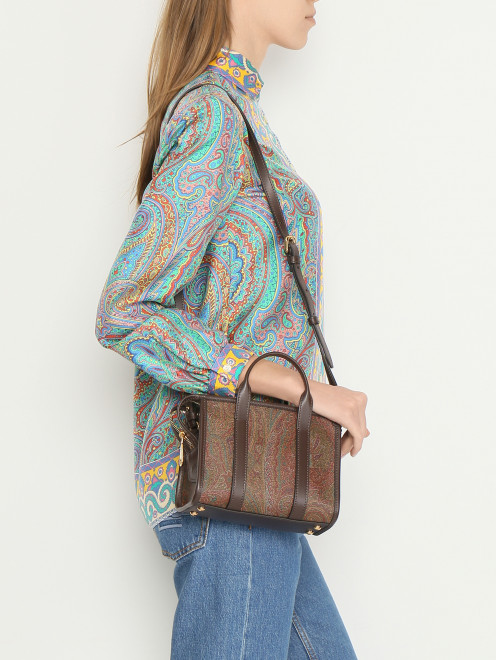Сумка из кожи и тестиля Etro - МодельВерхНиз