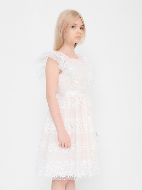 Кружевное платье с поясом Aletta Couture - МодельВерхНиз