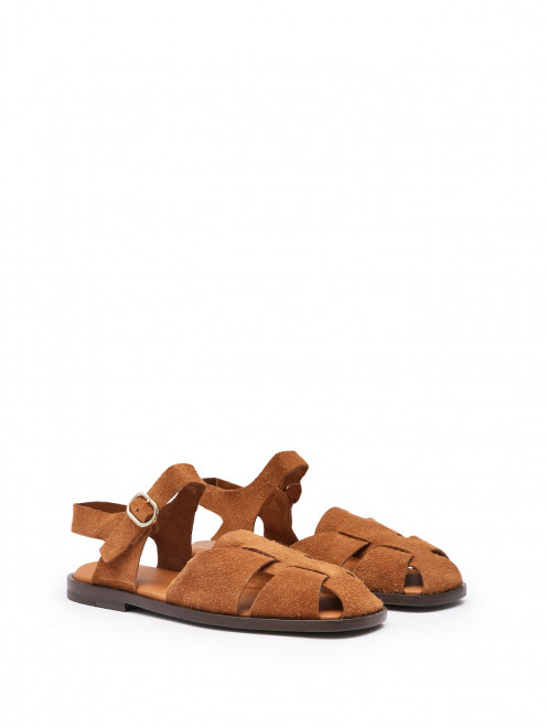 Однотонные сандалии из кожи LARDINI - Обтравка1